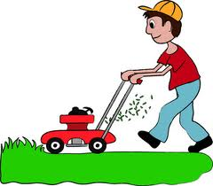 <p>Cut his grass</p>