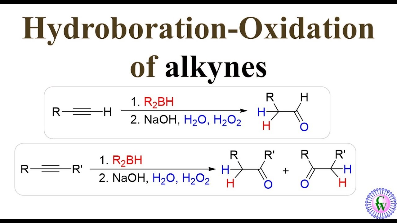 <p>Breakage of the triple bond into a double bond. It forms an anti-Markovnikov addition of an aldehyde, which is a double bond to an oxygen and a single to a hydrogen. </p>