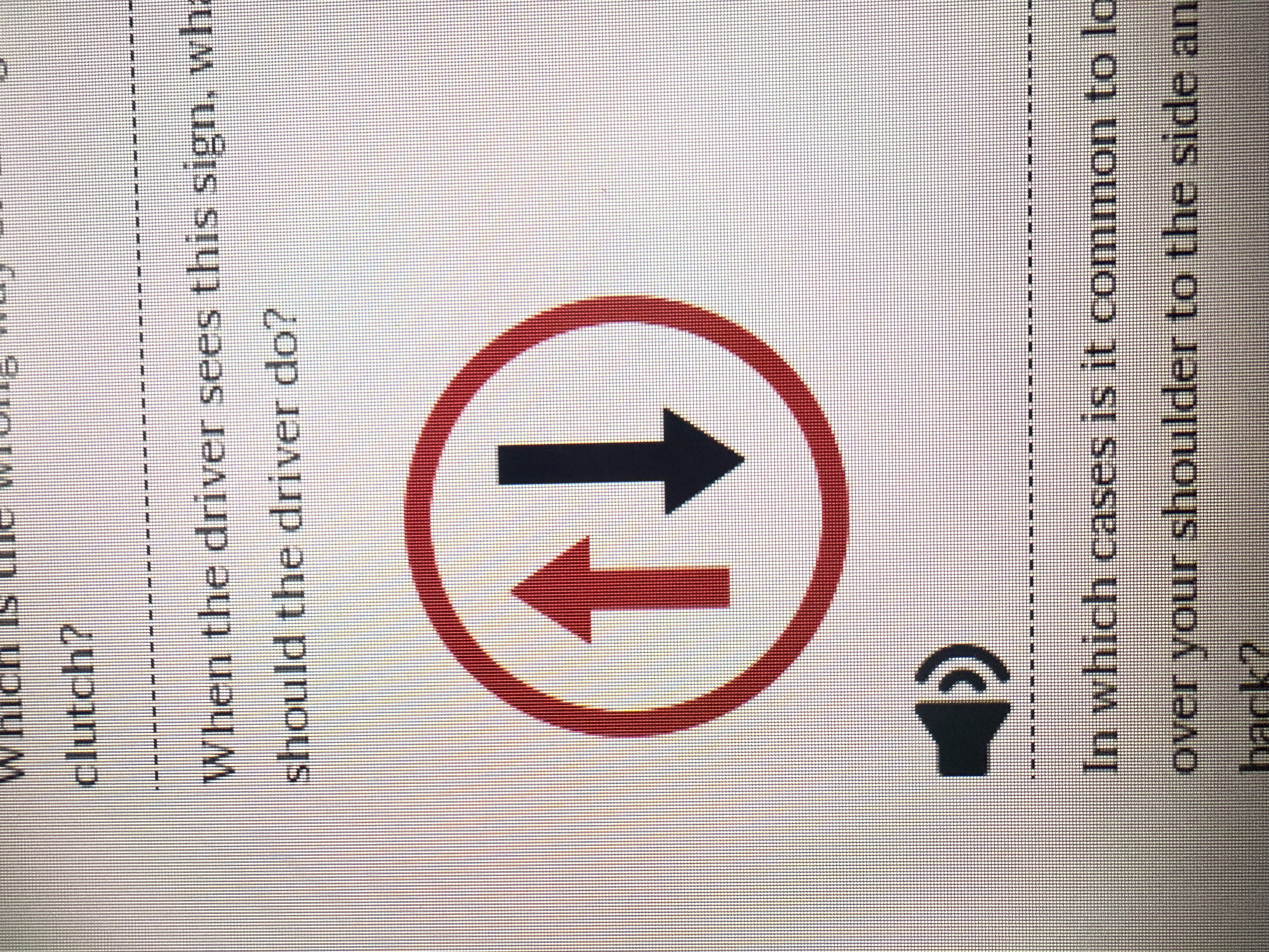 <p>When the driver sees this sign what should the driver do?</p>