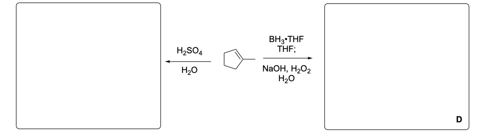 <p>Please provide the major carbon-containing product for each reaction with relative stereochemistry as appropriate.</p>