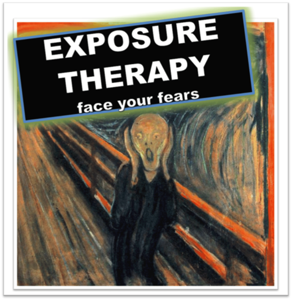 <p>reducing patients' anxiety by having them repeatedly experience in safe settings the things they fear and often avoid</p>