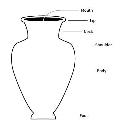 <p>the upper part of the body of a restricted vessel</p><ul><li><p>that portion between the maximum diameter and the orifice or neck</p></li></ul><p></p>