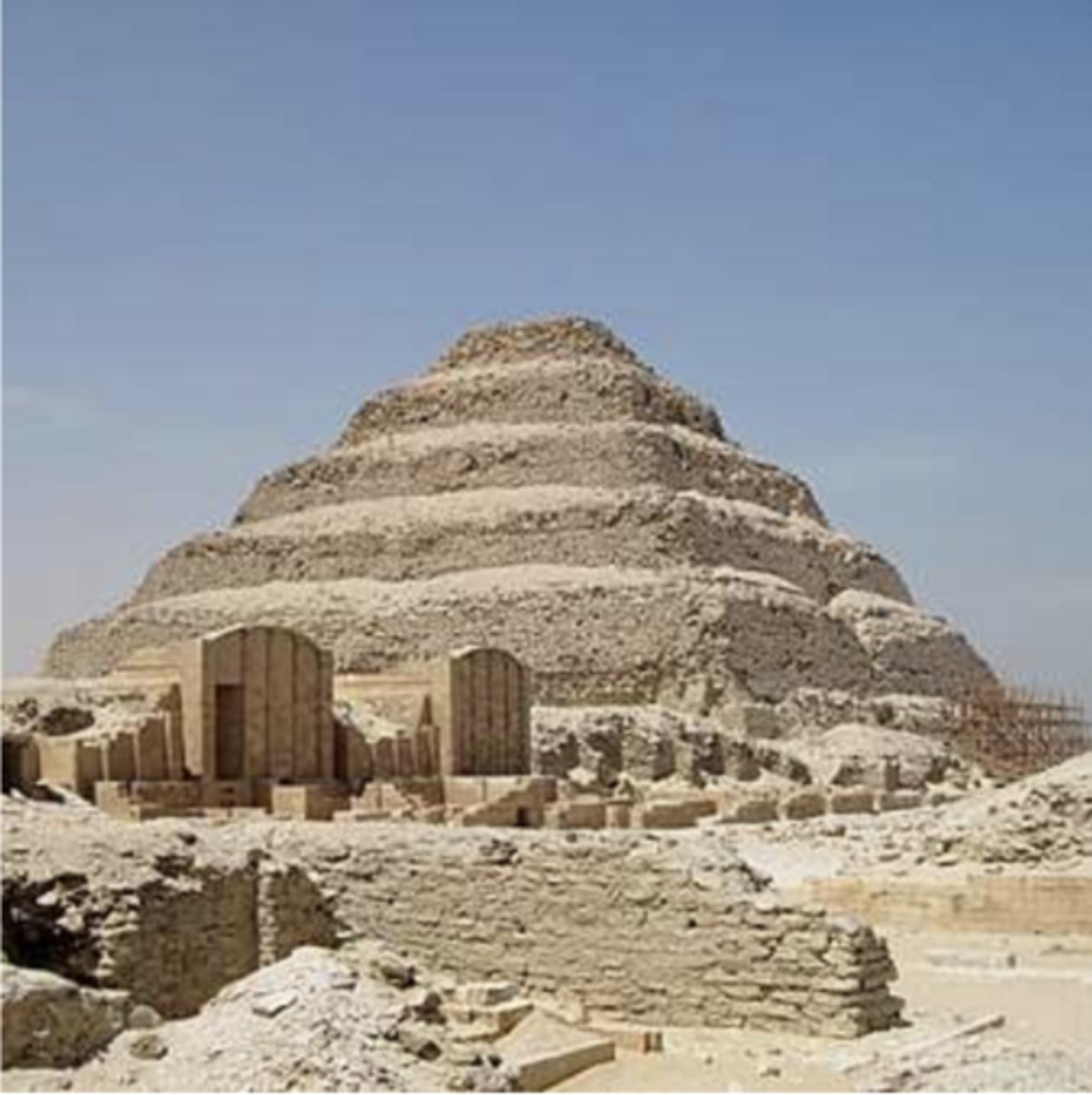 <p><mark data-color="yellow" style="background-color: yellow; color: inherit">The Pyramid of Djoser, Saqqara, Egypt,</mark></p><p><mark data-color="yellow" style="background-color: yellow; color: inherit">by Imhotep, 2667-2648 BC</mark></p>