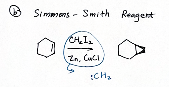 <p>Reagents: CH2I2 and Zn, CuCl</p>