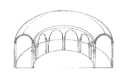 <p>A barrel vault having a <span style="color: red">circular plan</span> in the shape of a ring.</p>