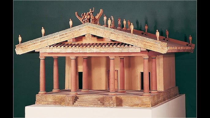 <p>Model of a typical Etruscan Temple</p>
