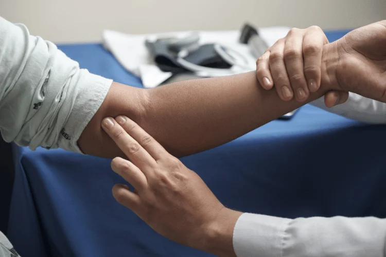 <ul><li><p>upper arm</p></li></ul><p></p><ul><li><p>used when taking manual BP</p></li><li><p>also commonly used for taking pulse of peds patients</p></li></ul><p></p>