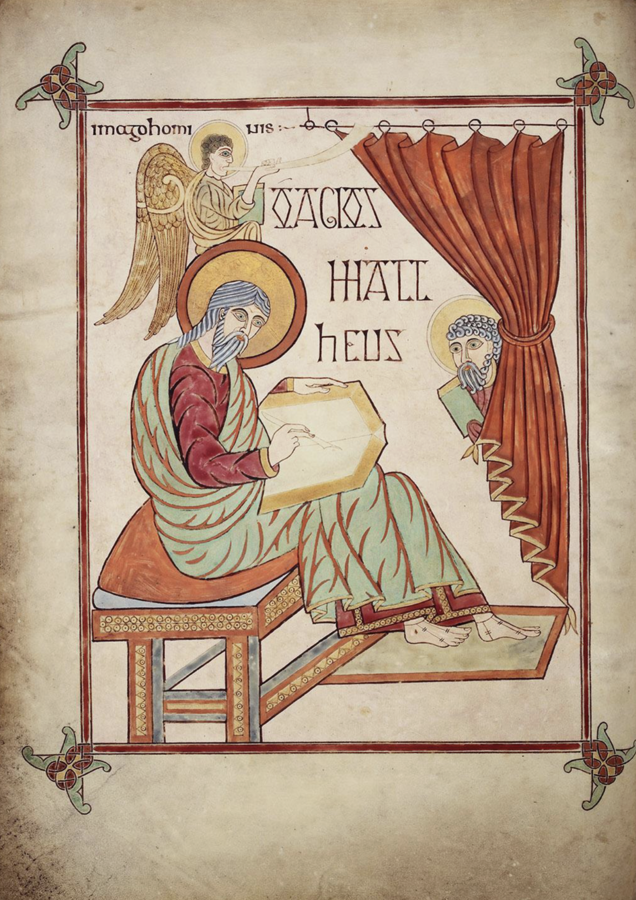 <p>St. Matthew, from the Lindisfarne Gospels (culture)</p>