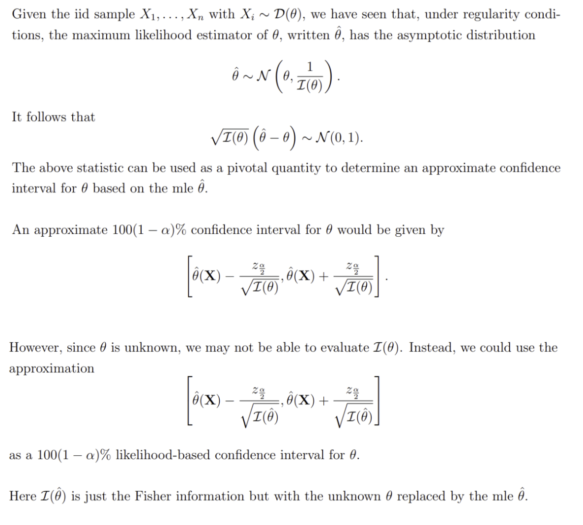 <p>This is an approximate confidence interval</p>