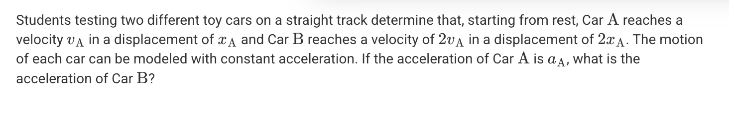 <p>A. a<sub>A</sub>/2</p><p>B. a<sub>A</sub></p><p>C. 2a<sub>A</sub></p><p>D. 4a<sub>A</sub></p>