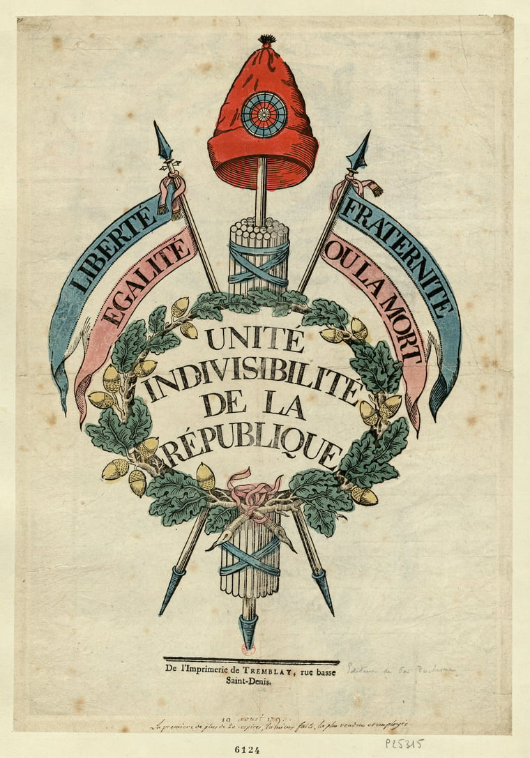 <p>La république française = the French national motto</p>