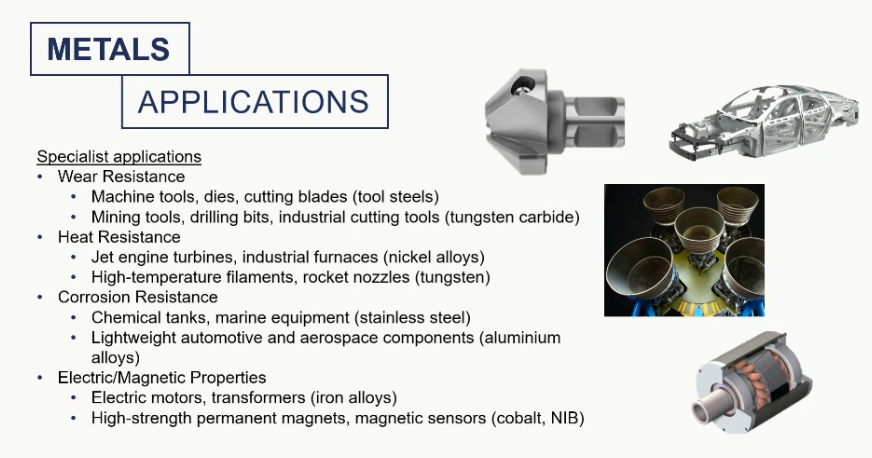 <p>metal applications </p>