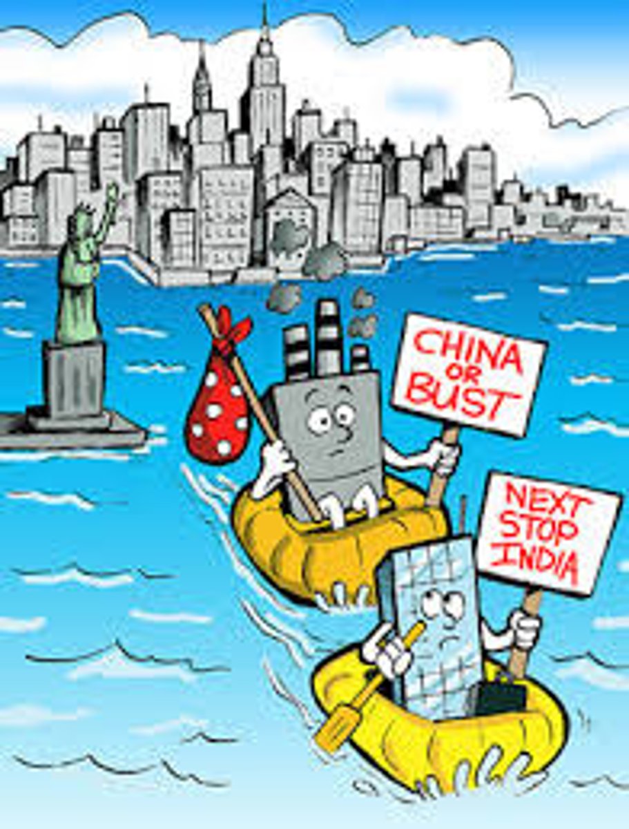 <p>A decision by a corporation to turn over much of the responsibility for production to independent suppliers. For example: iPhones may be designed in CA however FOXCON or Hon Hai Precision Industry Co. produces them in China.</p>