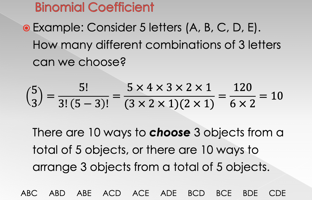 <p>( 5 ) = 5!/3!(5-3)!</p><p> 3</p>