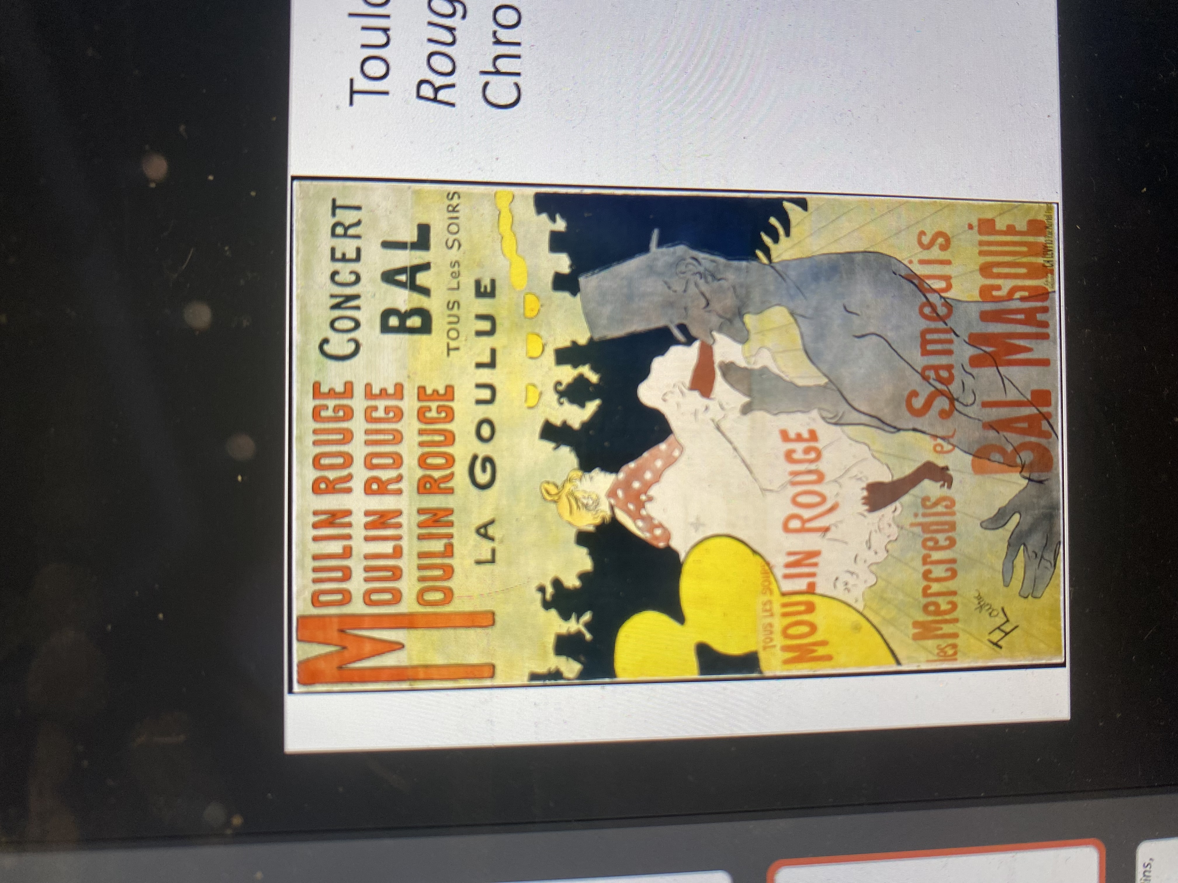 <p><span>Toulouse-Lautrec, Moulin Rouge: La Goulue, 1891, Chromolithograph</span></p>