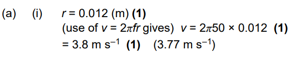<p>Rev s^-1 is  w, and w = v/r </p>