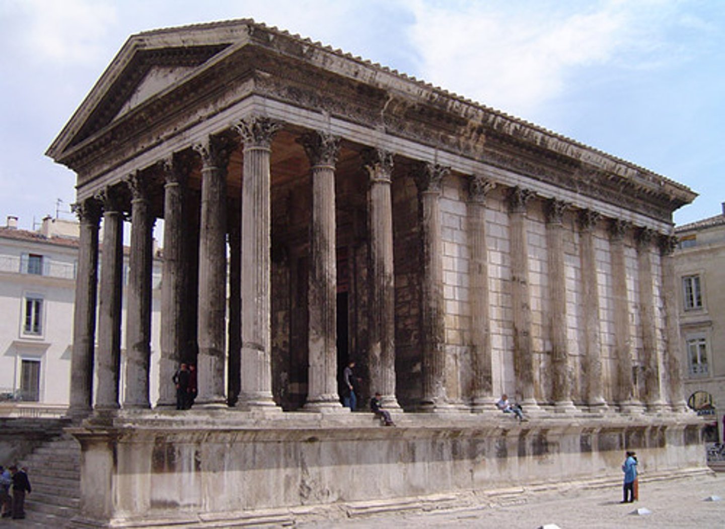 <p>An ancient building in Nîmes, southern France; it is one of the best preserved Roman temple façades to be found in the territory of the former Roman Empire.</p>