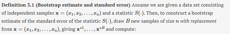 <p>bootstrap estimate and standard error</p><p></p>