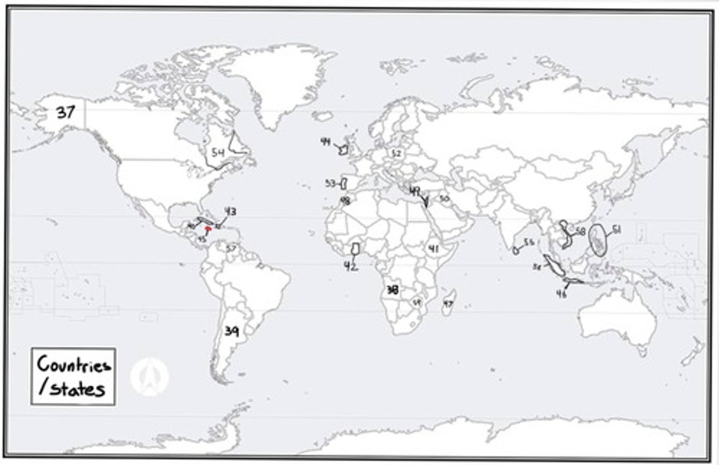 <p>What is #45? (countries/states)</p>