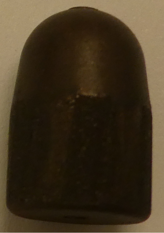 <p>The bullet of which cartridge is shown in this photo?</p>