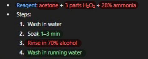 <p><strong>Methods of Removing formalin pigment</strong></p><p></p>