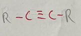 <p>Class: Alkyne<br>Example: Ethyne (C2H2)</p>