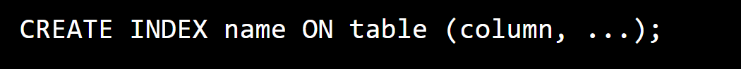 <p><span>a data structure used to </span><strong>speed up the retrieval of data from a database table;</strong>used to speed up queries; creates a B tree</p>