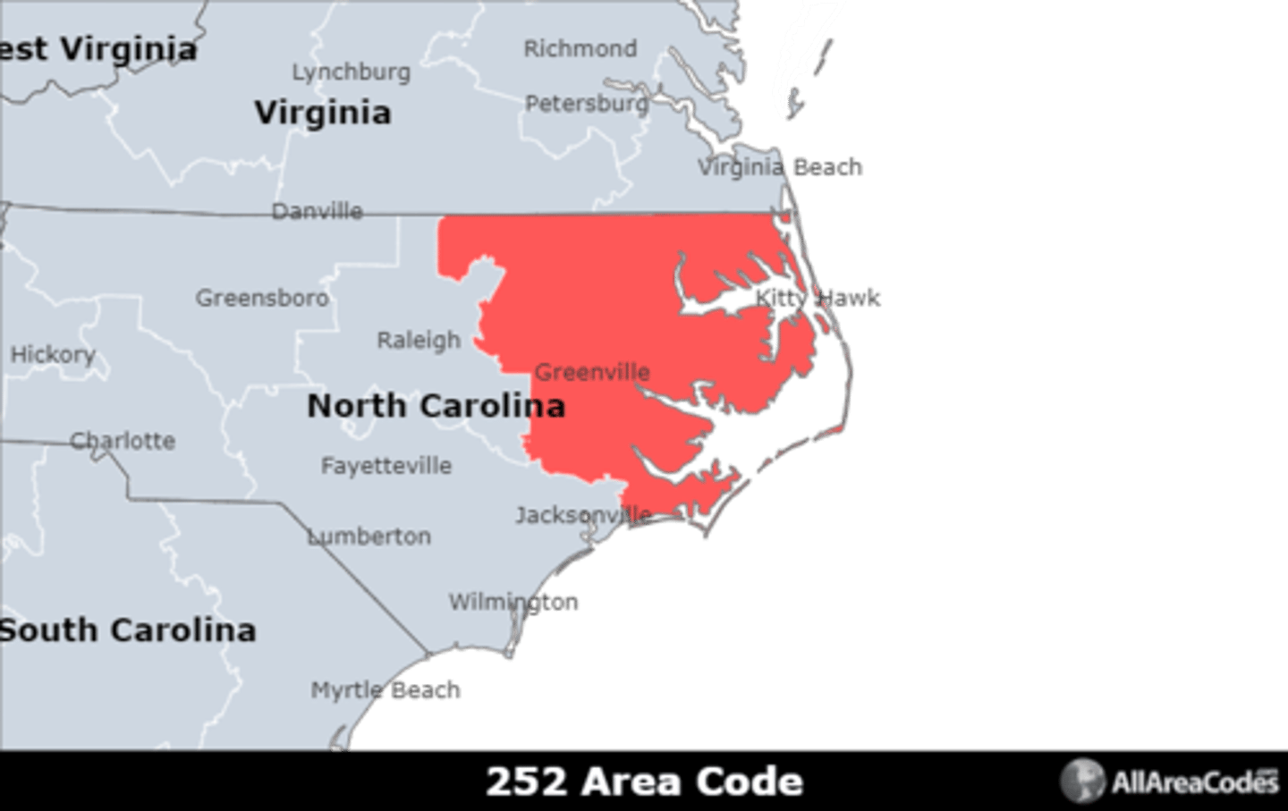 <p>Area code 252 is located in northeastern North Carolina and covers Greenville, Rocky Mount, and Wilson. It is the only area code that serves the area.</p>