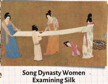 <p>● Silk was a cornerstone of the Song economy</p><p>● It traveled farther than any other item exported from China</p><p>● It sometimes acted as a form of currency</p><p>● Money from the Song silk trade provided funding for other Song innovations</p><p>● It brought women into the workforce</p>