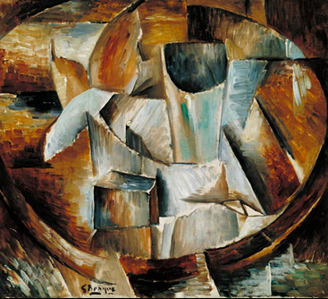 <p>Analytical</p><ul><li><p>Structured dissection of the subject</p></li><li><p>fragmentary image</p></li><li><p>multiple perspectives</p></li></ul><p>ex. Georges Braque, Glass on a Table, 1909-1910</p><p></p>