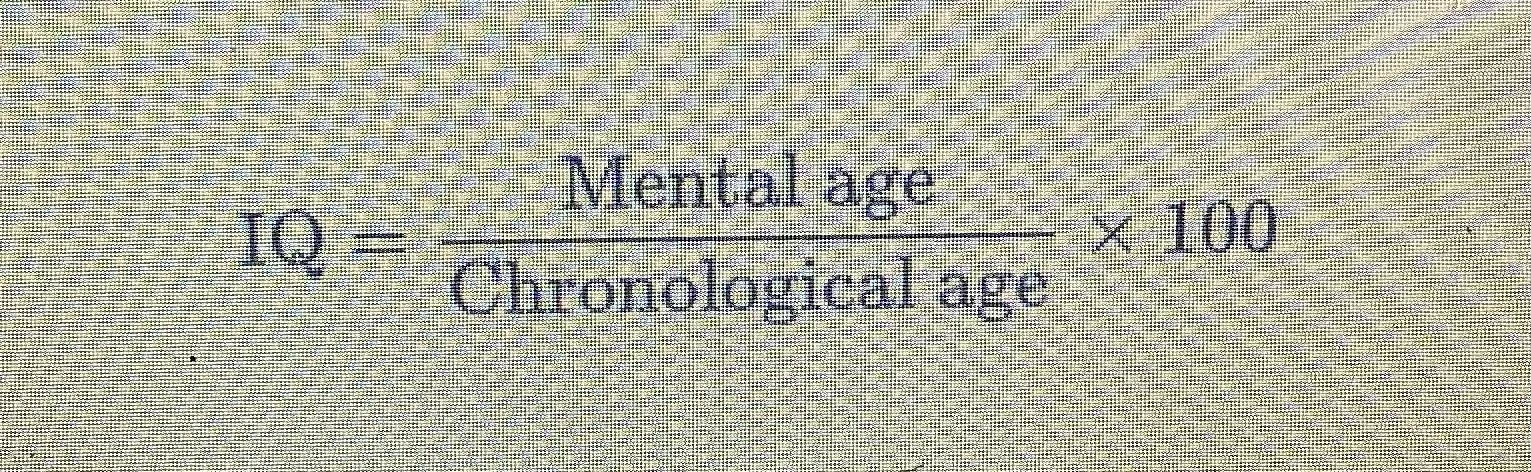 <p>intelligence quotient (IQ)</p>