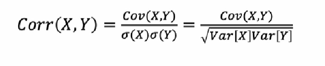 <p>gestandardiseerde maat voor de lineaire afhankelijkheid tussen twee kansvariabelen </p><p>door standardisatie is de meeteenheid interpreteerbaar </p><p>vaak symbool rho p </p>