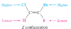 <p>The 2 groups ranked higher using the Cahn-Ingold-Prelog rules, are on the same side of the double bond (both up or both down)</p><p>Zame</p>