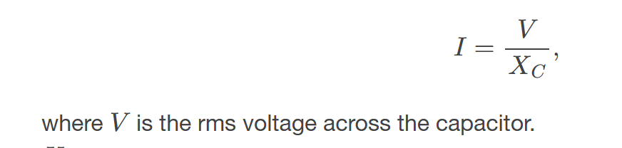 <p>states that the current through a capacitor is proportional to the rate of change of voltage across it. Mathematically, it is expressed as I = C (dV/dt), where I is the current, C is the capacitance, and dV/dt is the time rate of change of the voltage. </p>