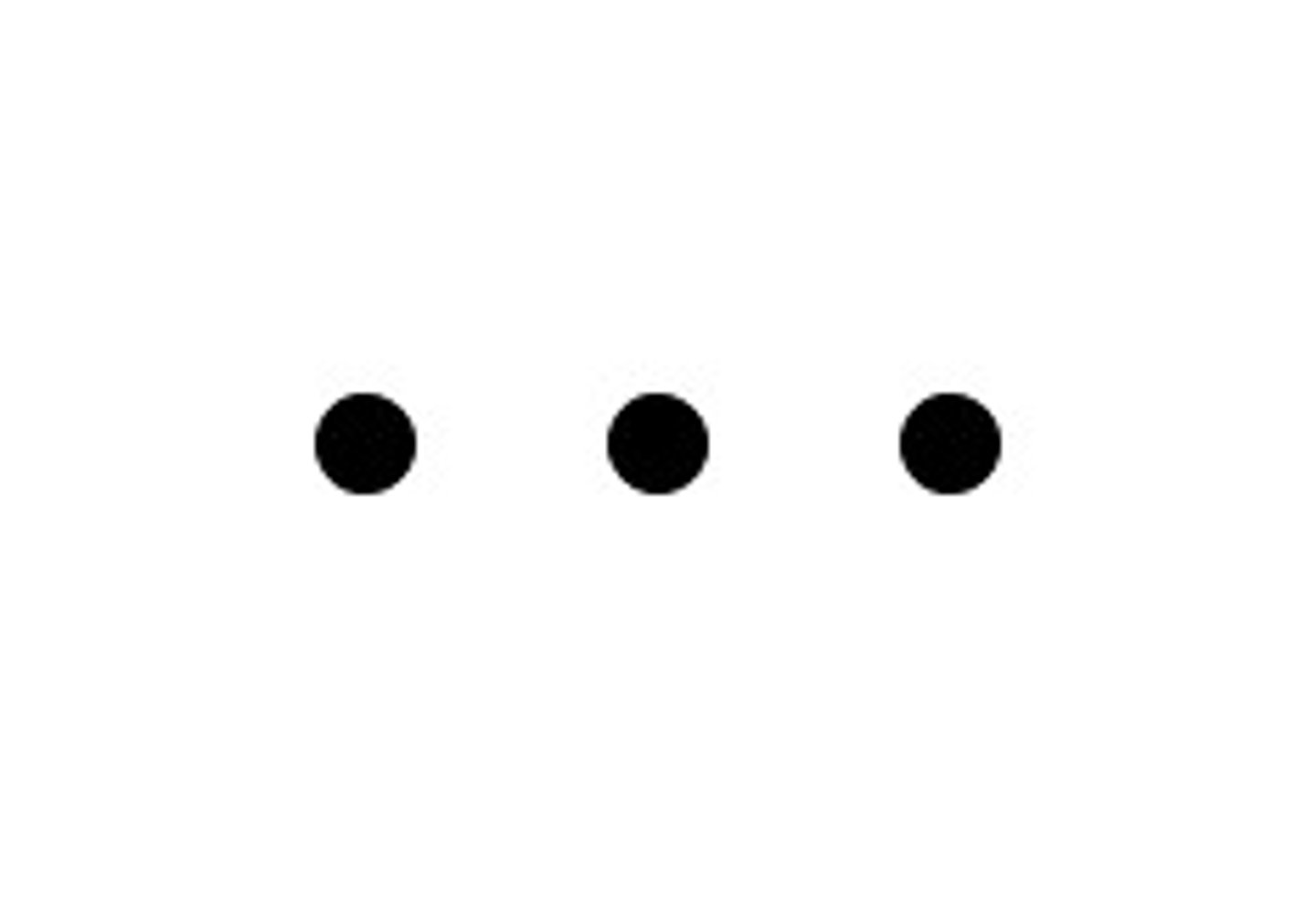 <p>three periods (...) indicating the omission of words in a thought or quotation</p>