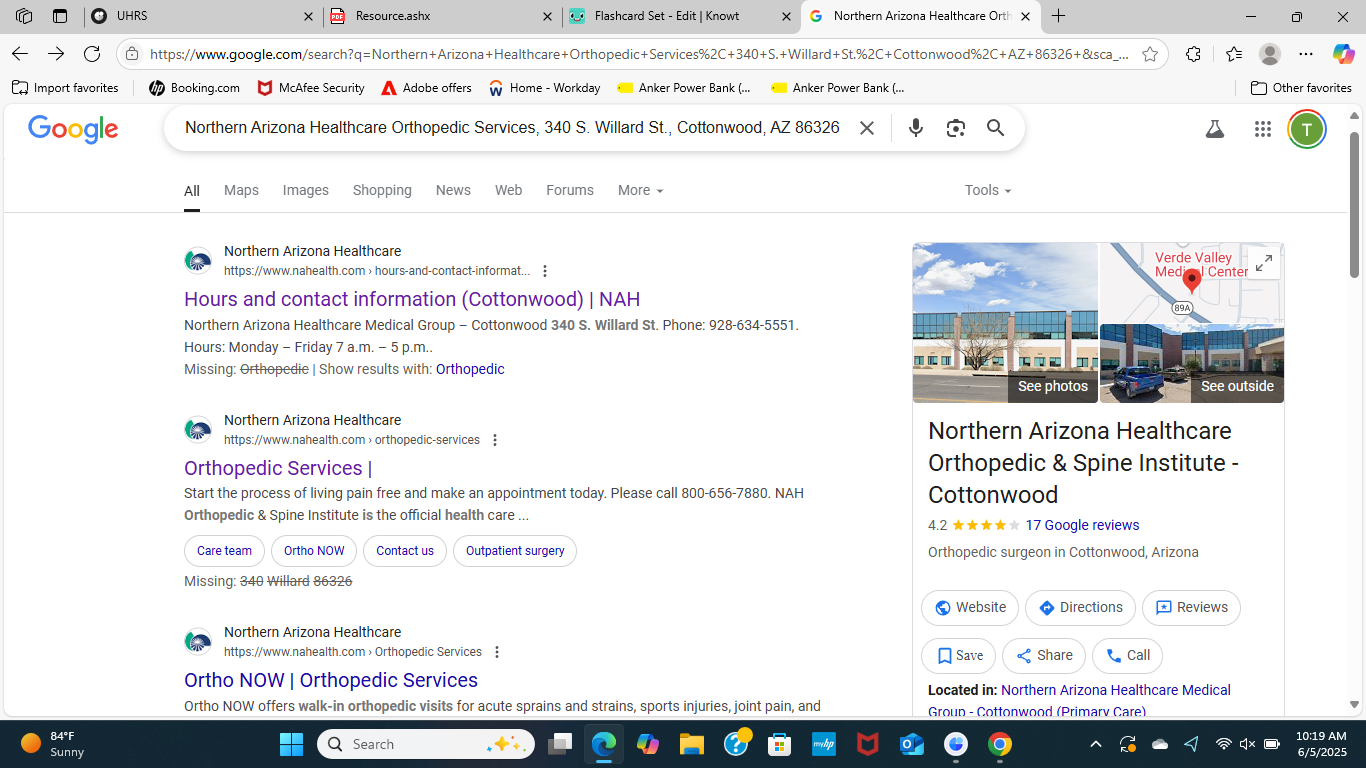 <p>First Goggle Result HomePage says <strong>Northern Arizona Healthcare Medical Group – Cottonwood</strong></p><p>Second Goggle Search Result says Orthopedic Services</p><p><span style="color: green">  Northern Arizona Healthcare Medical Group – Orthopedic Services</span></p><p> Northern Arizona Healthcare Medical Group – Endocrinology Services</p>
