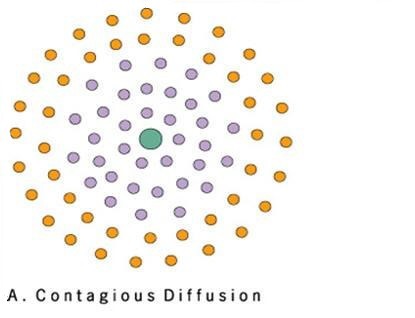 <p>The rapid, widespread diffusion of a feature or trend throughout a population.</p>