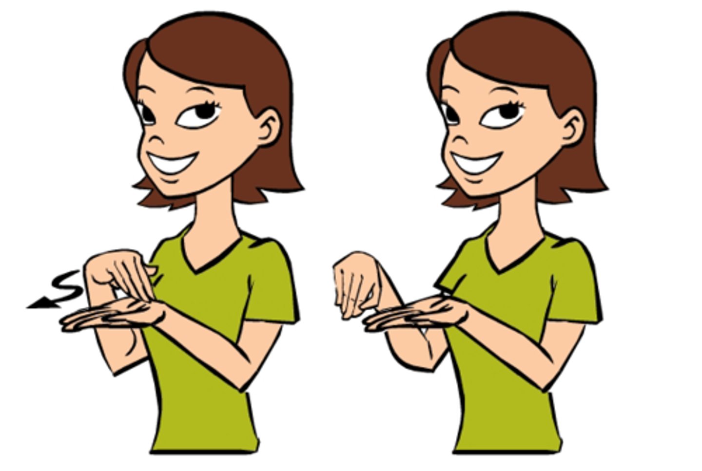 <p>You set up the sign by taking your non-dominant hand palm facing the sky, then brush along your palm with the fingertips of the dominant hand.</p>