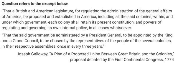 <p>The key concern that Galloway’s plan was designed to address was the</p>