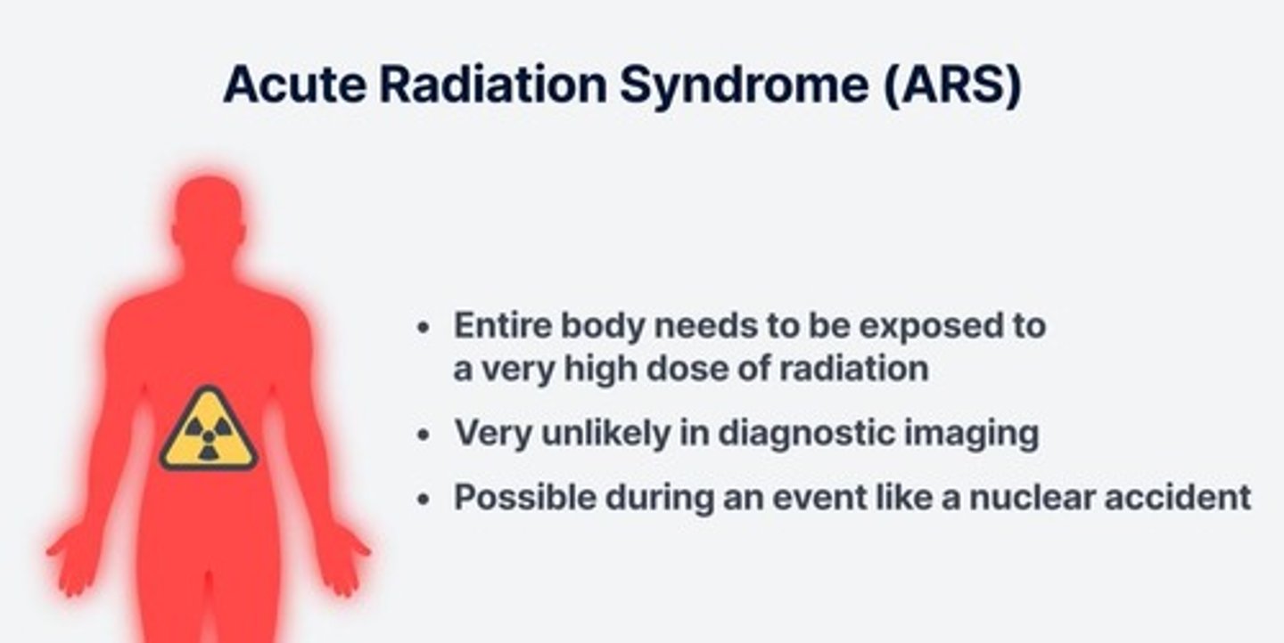 <p>Early threshold whole body somatic effect that often results in death.</p>