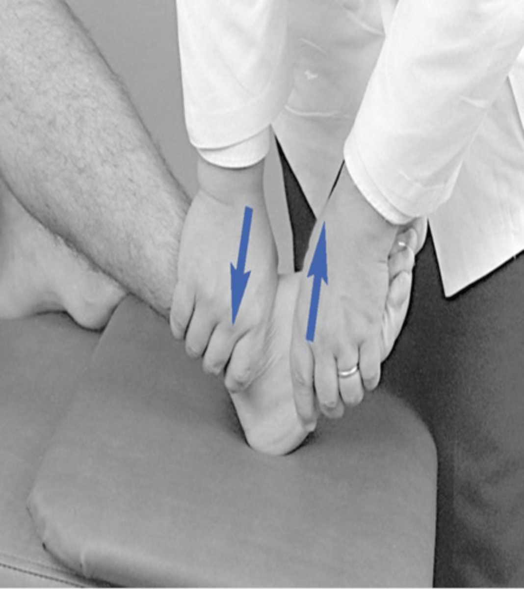 <p>A-P/P-A glide of tibiotalar joint</p><p>- Doctor contact</p>