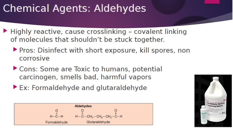 <p>Chemical Agents: Aldehydes</p>