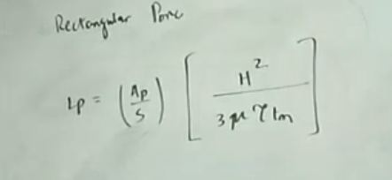 lp =hydro conduct     Ap=        S=   h=half pore height       mu=viscosity tau=squigglyness of pore tm=pore length
