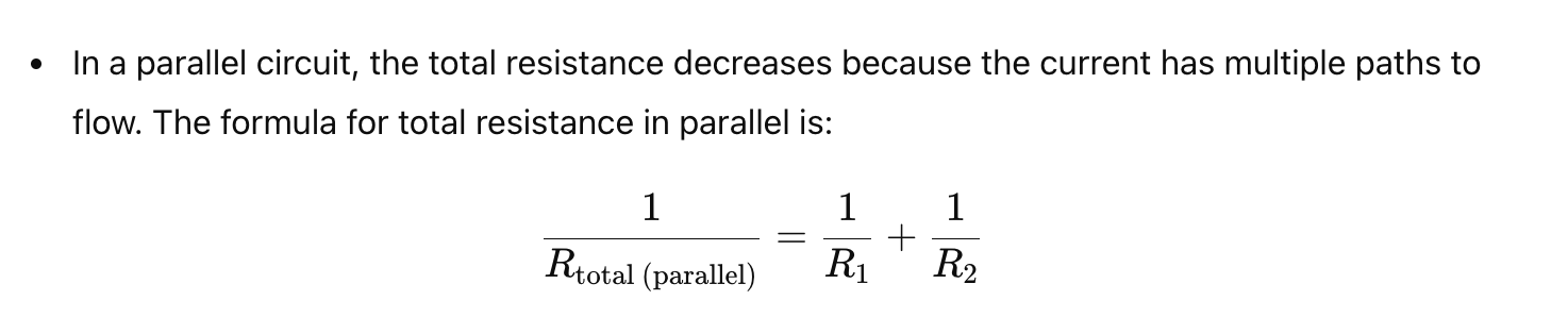 formula for total resistance in parallel