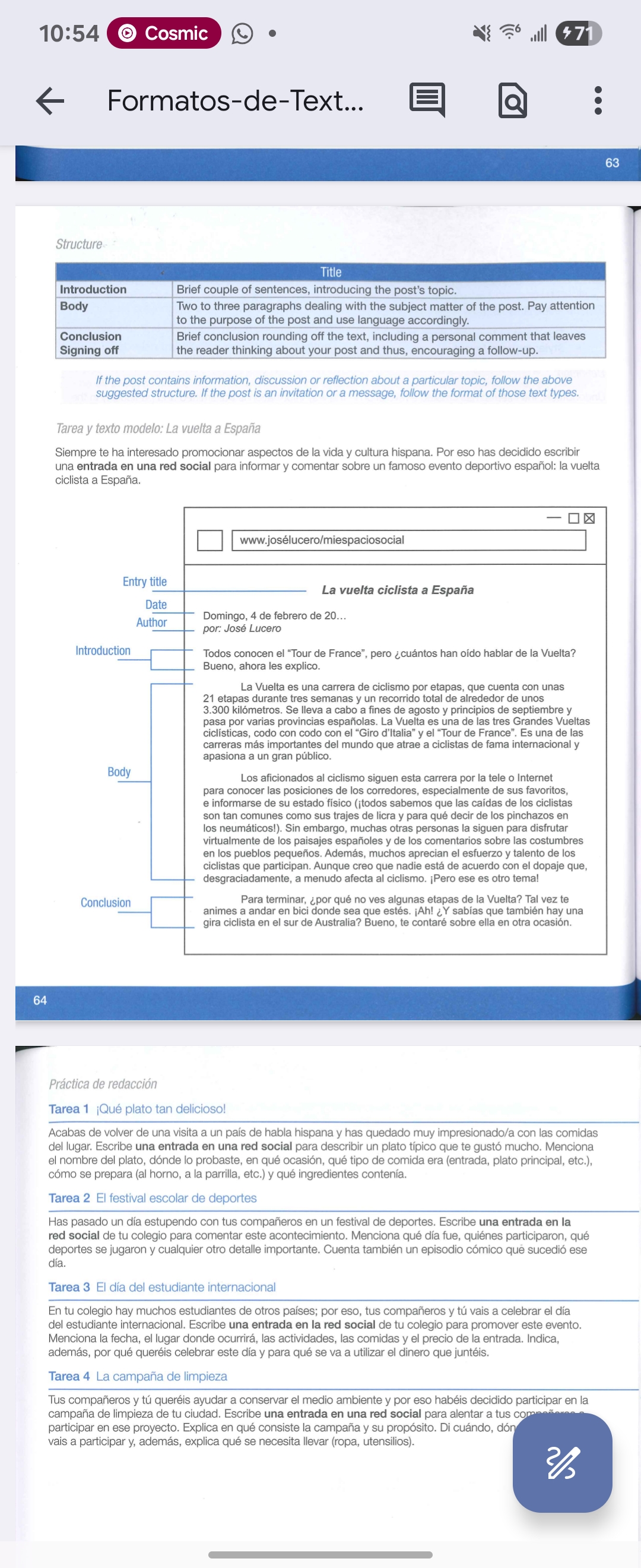 <p>publicacion en medios sociales o foros</p>