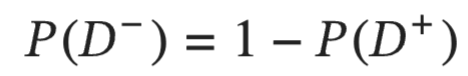 <p>the probability of NOT having disease</p>