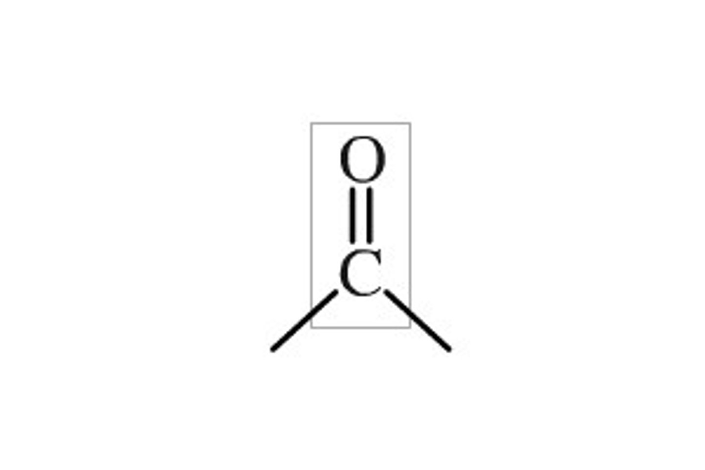 <p>carbon atom with a double bond to an oxygen atom</p>