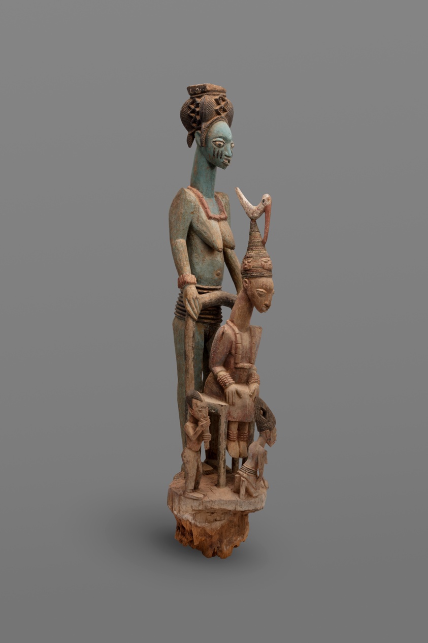 <p>Veranda Post: Equestrian Figure and Female Caryatid - Before 1938</p>
