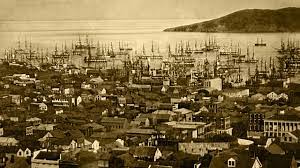 <p><span>A town undergoing rapid growth due to sudden prosperity like the California Gold Rush</span></p>