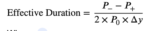 <p>Used for <strong>bonds with options (EFFECTIVE = OPTIONS)</strong></p><p>measures change in price due to change in yield curve</p><p>(dY is change in yield curve)</p>